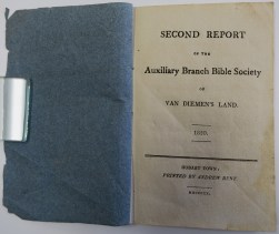 Second Report of the Auxiliary Branch Bible Society of Van Diemen's Land 1820
