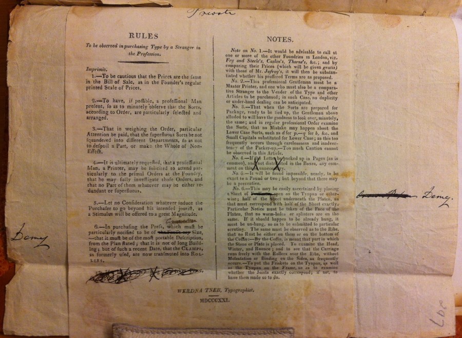 Requisition for press etc 1821 Rules CSO 1 1 198 4725