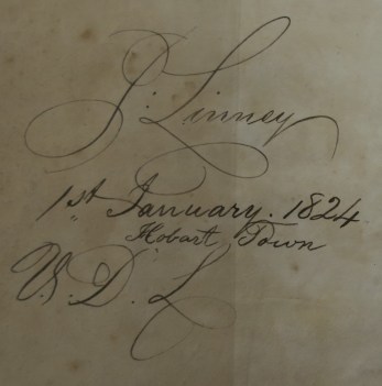 1824 Almanack Allport inscription