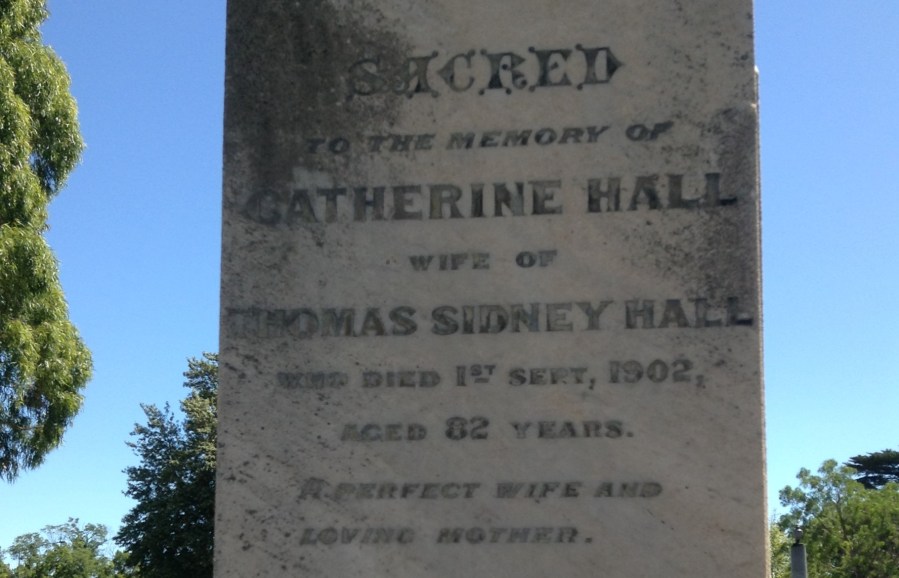 Grave of Hall, T S Melbourne General cemetery (Catherine) 2