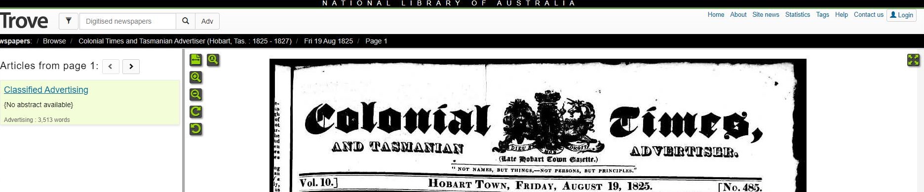 Colonial Times on Trove